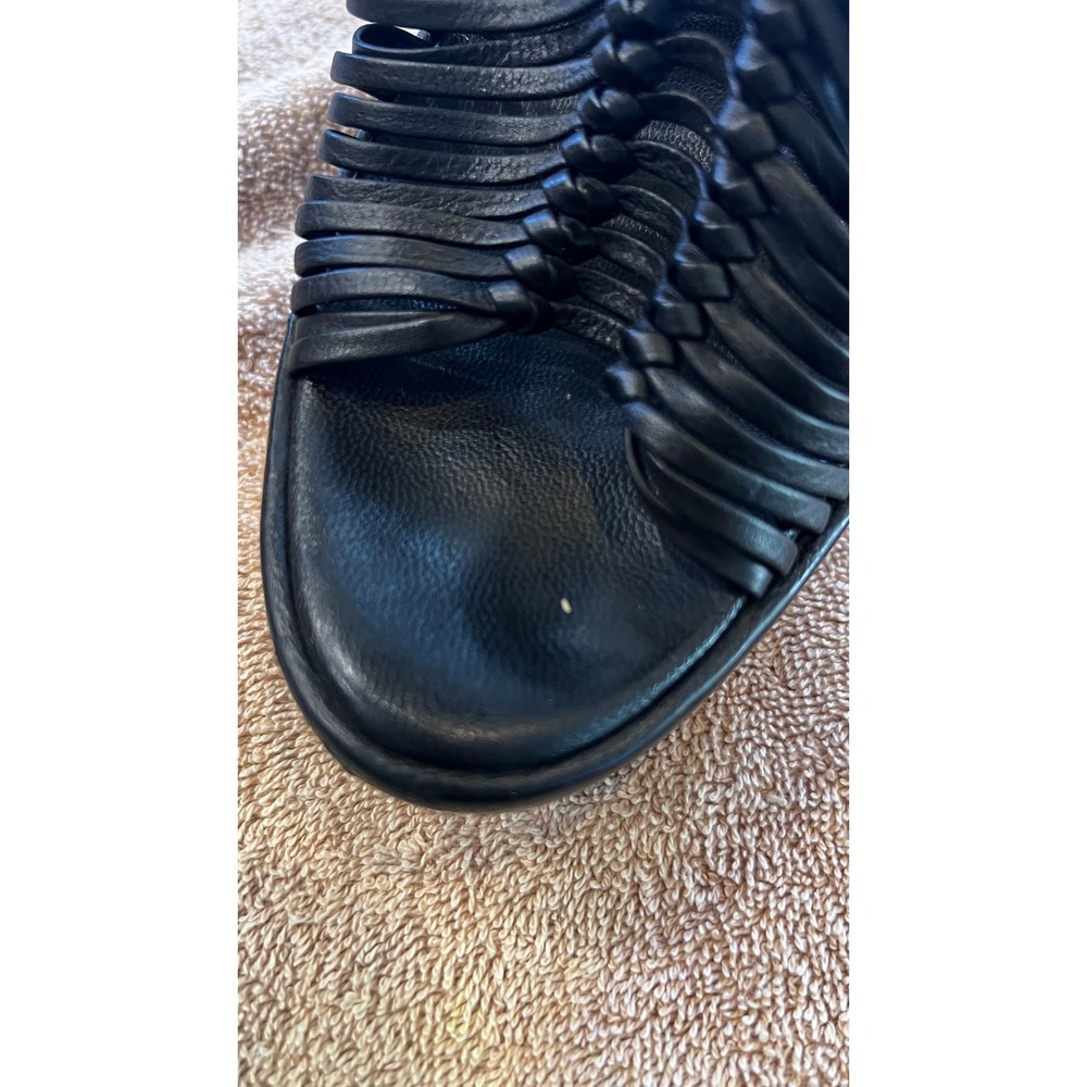 Ann Demeulemeester Black Leather Gladiator Wedge Sandals Size 37 - Picture 5 of 16